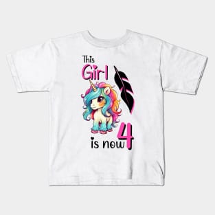 This girl is now 4 Kids T-Shirt